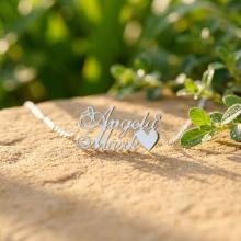 Сребърно колие с две имена по избор Сребърно колие с две имена по избор