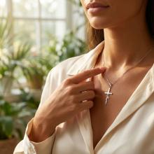 Сребърен медальон Кръст с име по избор