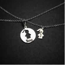 Сребърен комплект от две колиета Майка и Дъщеря
