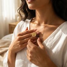 Златно Колие с рождените данни на вашето бебе Златно Колие с рождените данни на вашето бебе