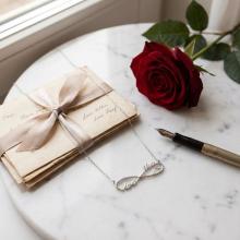 Сребърно колие с две имена по избор със сърце и циркони Сребърно колие с две имена по избор със сърце и циркони