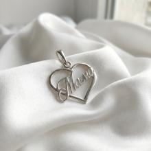 Сребърен медальон сърце Мама Сребърен медальон сърце Мама