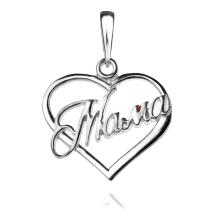 Сребърен медальон сърце Мама Сребърен медальон сърце Мама