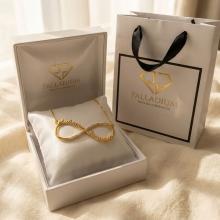 Златно колие с две имена по избор и циркони