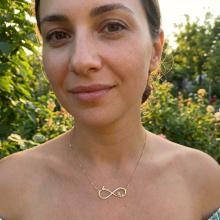 Златно колие с две имена по избор и циркони