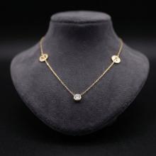 Златно колие с циркон и кръгчета с букви по избор Златно колие с циркон и кръгчета с букви по избор