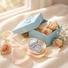 Отварящо се сребърно колие сърце