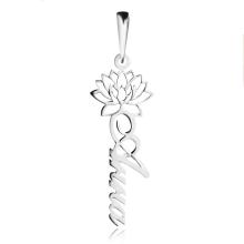 Сребърен медальон с цвете на месеца и име