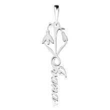 Сребърен медальон с цвете на месеца и име