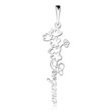 Сребърен медальон с цвете на месеца и име