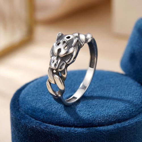  Сребърен пръстен Пума Патиниран