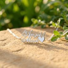 Сребърно колие с две имена по избор