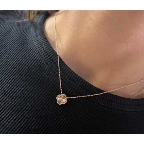 Златно колие Диамантена детелина-10мм