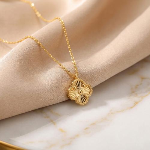 Златно колие Диамантена детелина-11мм