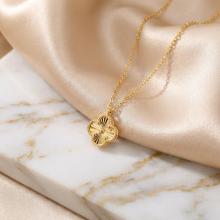 Златно колие Диамантена детелина-11мм