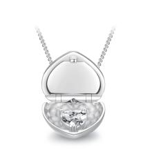 Отварящо се сребърно колие сърце