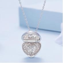 Отварящо се сребърно колие сърце