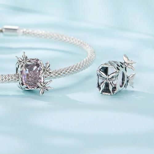 Сребърен Талисман Розови пеперуди