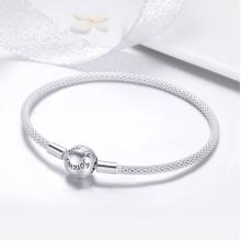 Твърда сребърна гривна за талисмани