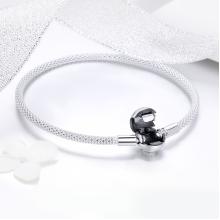 Твърда сребърна гривна за талисмани