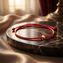 Гривна с червен конец и 14 карата златно топче B59 Гривна с червен конец и 14 карата златно топче B59