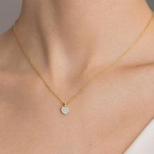 Златно колие Сърце с диаманти