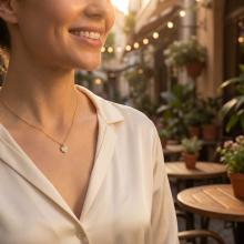 Златно колие Сърце с диаманти