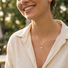 Златно колие Сърце с диаманти