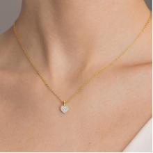 Златно колие Сърце с диаманти