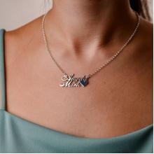 Сребърно колие с две имена по избор Сребърно колие с две имена по избор