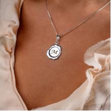 Сребърен медальон - Восъчен печат с буква или послание по избор Сребърен медальон - Восъчен печат с буква или послание по избор